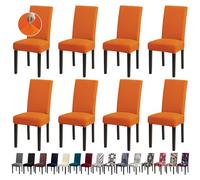 Fafua Chair Covers, Stretch Dining Room Chair Covers Set of 8, Removable Washable Dining Chair Slipcovers for Home, Hotel, Banquet