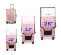 Fafunpath Travel Luggage Covers Suitcase Covers Protector for Wheeled LuggageSuitcase Full Thicken Transparent Waterproof Suitcase Sleeve With Large Velcro for 20"-30" Wheeled Suitcases, Clear PVC, 20