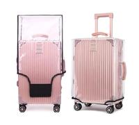 Fafunpath Travel Luggage Covers Suitcase Covers Protector for Wheeled LuggageSuitcase Full Thicken Transparent Waterproof Suitcase Sleeve With Large Velcro for 20"-30" Wheeled Suitcases, Clear PVC,