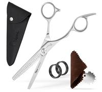 Fagaci Hair Thinning Scissors Hairdressing Left Handed 6" with Extremely Sharp Blades, Fine Cutting 440C Steel Thinning Shears, Barber Hair Scissors Professional, Texturizing Hairdressing Shears