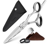 Fagaci Hairdressing Scissors Professional 5” Japanese Steel for Ultra-Precise Cuts, Razor Sharp Blades Professional Hair Scissors for Women & Men, Barber Hair Cutting Shears, Extreme Durability