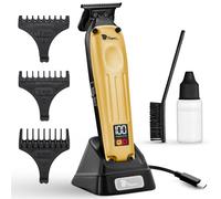 Fagaci Professional Zero Gap Hair Trimmer for Men, 5X Longer Sharpness Beard Trimmer for Men Cordless, Rechargeable T Blade Barber Trimmers with Brushless Motor, Precision Beard Trimmers Detailer