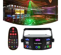 faginx 15 Eyes LED Strobe Lights Party Lights DJ Disco Lights,RGB UV Purple Light, Voice Control Strobe/DMX-512, Multiple Pattern Combinations for Birthday Wedding Bar Christmas Halloween Decorations