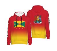 FAGIUCHI Grenada Flag Gradient Color Hoodies Sweatshirt Pullover Outerwear Hood Pockets Drawstring Multicolor