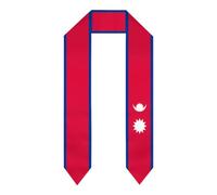 FAGIUCHI Nepal Flag Graduation Shawls Sash Stole International Study Soccer Fans Cheers Adult Unisex