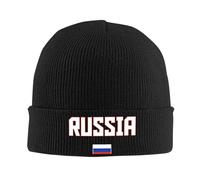 FAGIUCHI Russia Flag Cool Russians Winter Knitted Hat Beanie Cap Adult Warm Caps Black