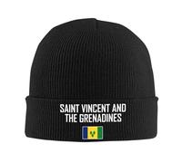 FAGIUCHI Saint Vincent and The Grenadines Flag and Font Winter Knitted Hat Beanie Cap Adult Warm Caps