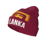 FAGIUCHI Sri Lanka Font Adult Knit Hat Slouchy Beanie Full Print Hats Skull Winter Caps Black