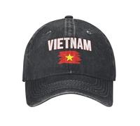 FAGIUCHI Washed Denim Vietnam Flag Vietnamese Baseball Cap Men Vintage Cotton Unisex Patriotic Caps