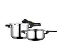 Fagor Rapid Xpress Pressure Cooker 6 + 4 Litres, Induction, Express Super Fast, Stainless Steel 18/10, All Types of Cookers, Thermo Diffuser Bottom, 2 Pressure Levels, 5 Safety Systems