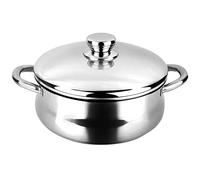 Fagor Silverinox Induction Casserole 20 cm, 2.8 litres 18/10 Stainless Steel, Triple Layer Diffuser Bottom, Suitable for All Hobs, Ceramic, Gas, Oven, Dishwasher