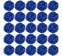FagusHome 30 Pcs Silk Hydrangea Heads Artificial Flowers Heads and Stems Fake Hydrangea Flowers for Home Wedding Decor (Dark Blue)