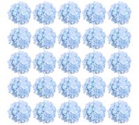 FagusHome 30 Pcs Silk Hydrangea Heads Artificial Flowers Heads and Stems Fake Hydrangea Flowers for Home Wedding Decor (Blue)