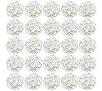 FagusHome 30 Pcs Silk Hydrangea Heads Artificial Flowers Heads and Stems Fake Hydrangea Flowers for Home Wedding Decor (Creamy White)