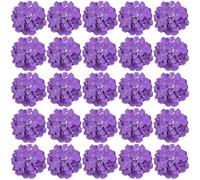 FagusHome 30 Pcs Silk Hydrangea Heads Artificial Flowers Heads and Stems Fake Hydrangea Flowers for Home Wedding Decor (Purple)