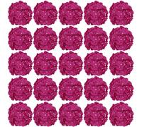 FagusHome 30 Pcs Silk Hydrangea Heads Artificial Flowers Heads and Stems Fake Hydrangea Flowers for Home Wedding Decor (Deep Rose)