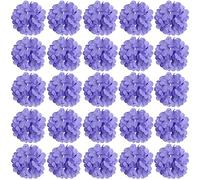 FagusHome 30 Pcs Silk Hydrangea Heads Artificial Flowers Heads and Stems Fake Hydrangea Flowers for Home Wedding Decor (Light Purple)
