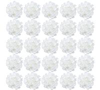 FagusHome 30 Pcs Silk Hydrangea Heads Artificial Flowers Heads and Stems Fake Hydrangea Flowers for Home Wedding Decor (Pure White)