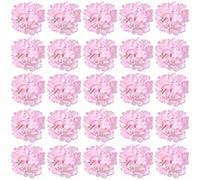 FagusHome 30 Pcs Silk Hydrangea Heads Artificial Flowers Heads and Stems Fake Hydrangea Flowers for Home Wedding Decor (Light Pink)