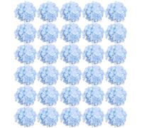 FagusHome 30 Pcs Silk Hydrangea Heads Artificial Flowers Only Heads No Stems Fake Hydrangea Flowers for Home Wedding Decor No Stems (Light Blue)
