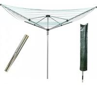 FAHAAM 60m Rotary Washing Line for Outdoor & Garden, 4 Arm Portable Rotary Clothes Line, Clothes Rotary Airer, Outdoor Rotary Clothes Dryer with Ground Spike & Protective, Rotary Washing Airer.