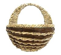 FAHAAM Corn Leaf Rope & Ferm Wall Hanging Basket, Outdoor Garden Decorative Hanging Basket with Natural Woven Corn Husk, Flower Plants Basket Set, Hanging Floral Topiary Ball.