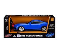 FAHAAM Ford Mustang Mach 1 RC Replica Car with 1:24 Scale, LED Headlights, Blue Remote Controlled Vehicle Toy, Kids RC Drift car, Remote Control Die Cast car, Great Birthday Gift Toys for kids.