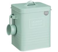 FAHAAM Green Laundry Powder Tin, Metal Laundry Detergent Storage Container with Scoop & Handles, Kitchen/Utility Detergent Storage Box, Washing Powder Storage Container Tin, Kitchen Storage Organiser.