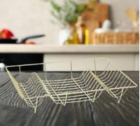 FAHAAM Kitchen Dish Rack - Gold, Wire Dish Rack, Dish Drying Rack, Stainless Steel Dish Drying Rack for Kitchen Counter/Cups/Plates/Bowls/Cutlery/Utensils(L48.5 x W30 x H10cm)