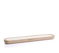 FAHAAM Long Wooden Citronella Candle, Wooden Candle Holder Tray with White Insert, Outdoor Citronella Candles, Garden Candle, Citronella Camping Candles for Garden BBQ Outdoor Event Holiday.
