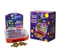 FAHAAM Modern Coin Push Machine, Arcade Coin Machine for Kids, Coin Machine Game, Battery-Operated Arcade Game with 150 Coins, LED Lights & Arcade Music, American Sweets Boys and Girls Toys.