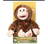 FAHAAM New||Amazing Funny Face Monkey Giggling Interactive Plush Toy, Squeeze Foot to Activate, 22cm, Ages 24 Months and Up, Battery Operated||Ideal interesting Gift 4 kids||
