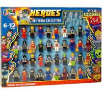 FAHAAM New||Heroes Brick Mini Figures Set - 40 Pack with 10 Accessories | Compatible with All Brick Brands|| Toys Birthday/Xmas Gifts for 3 4 5 6 Years Old Girls Boys