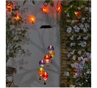 FAHAAM || Solar Garden Lights Hot Air Balloon Mobile Solar Lights|| Hanging Hot Air Balloon Lantern|| Rainbow Stain Cool Fiesta Realistic Flame||OUTDOOR/GARDEN