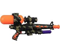 FAHAAM Water Combat Army Gun, Camouflage Water Gun with Scope and Pump Action Mechanism, Large Capacity Super Soaker, Nozzle and Spray Patterns, Durability & Water Resistance, Outdoor Kids Use.