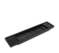 FAHAAM Wooden Over Bath Rack, Bath Shelf Bathroom Accessory, Bamboo Bathtub Caddytray Bridge, Bamboo Bathrack, Expandable Bath Caddy Tray, Wood Bath Tub Rack, Bathroom Shelf, Tray Storage. (Black)