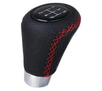 FAHBSTR 5 Speed Universal Manual Car Interior Genuine Leather Gearstick Head Knob Red Stitch Car Gear Stick Shift Knob Car Shift knob