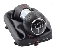 FAHBSTR Car Gear Knob for A3 S3 2001 2002 2003 Car Gear Shift Knob 5 Speed 6 12mm with Gaitor(6 Speed-Silver-red)