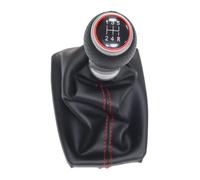 FAHBSTR Car Gear Knob for A4 8E B6 B7 2000 2001 2002 2003 2004 2005 2006 2007 2008 Chrome Gear Shift Knob Boot Gaitor(12345r Red Line)
