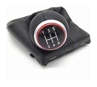 FAHBSTR Car Gear Knob for A4 S4 B8 8K A5 8T Q5 8R S Line 2007-2015 5/6 Speed Manual Gear Shift Knob Lever Stick Pen Gaiter Boot Cover Case(Red 12345r Cover)