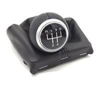 FAHBSTR Car Gear Knob for A4 S4 B8 8K A5 8T Q5 8R S Line 2007-2015 5/6 Speed Manual Gear Shift Knob Lever Stick Pen Gaiter Boot Cover Case(Silver R12345 Cover)