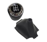 FAHBSTR Car Gear Knob for Mazda 6 II for GH 2007 2008 2009 2010 2011 2012 Pu Leather Car Shift Knob Lever Boot Cover(5 Speed Set Chrome)