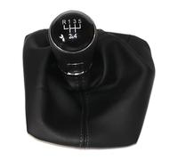 FAHBSTR Car Gear Knob for Skoda for Octavia for A5 MK2 for Sedan for Combi 2004-2008 Chrome Leather Car Shift Gear Knob Lever Gaitor Boot Cover(3)