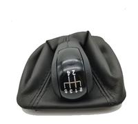 FAHBSTR Car Gear Knob for Skoda for Octavia II 2 MK2 A5 2004 2005 2006 2007 2008 2009 2010 Car Gear Shift Knob with Black Leather Boot Chrome Cap(5speed Black)