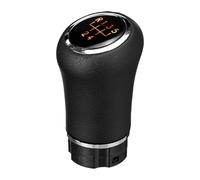 FAHBSTR Car Gear Knob for T&oyota Universal 5 Speed Manual Gear Shift Knob Backlight PU Leather Shifter Lever Handle Stick(Orange)