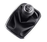 FAHBSTR Car Gear Knob for VW 2003-2008 for G&olf 4 IV MK4 for GTI R32 for Shift Knob Lever Shifter for Gaitor Boot PU Leather(Black 6-Speed)