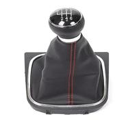 FAHBSTR Car Gear Knob for VW for G&olf 5 6 for 5/6 Speed Gear Shift Knob Lever and Boot Gaiter Black Leather Set(6 Speed)
