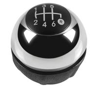 FAHBSTR for Fiat 500 500C 2007-2018 5/6 Speed Gear Shift Knob Leather Gaiter Boot Cover Case Glossy Cap Gear Shift Knob Head Car Shift knob(6 Speed Chrome)