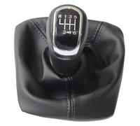 FAHBSTR for Octavia for A5 for A6 2004-2012 Chrome Leather Shift Lever Gaitor Boot Cover Gear Stick Knob Car Shift knob(6 Speed Set)