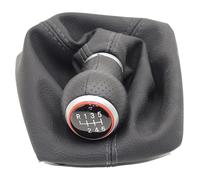FAHBSTR Gear Lever Stick Shift Knob Leather Boot Shifter Handball for Octavia 2 A5 A6 2004-2013 5/6 Speed Car Shift knob(6 Speed Set)